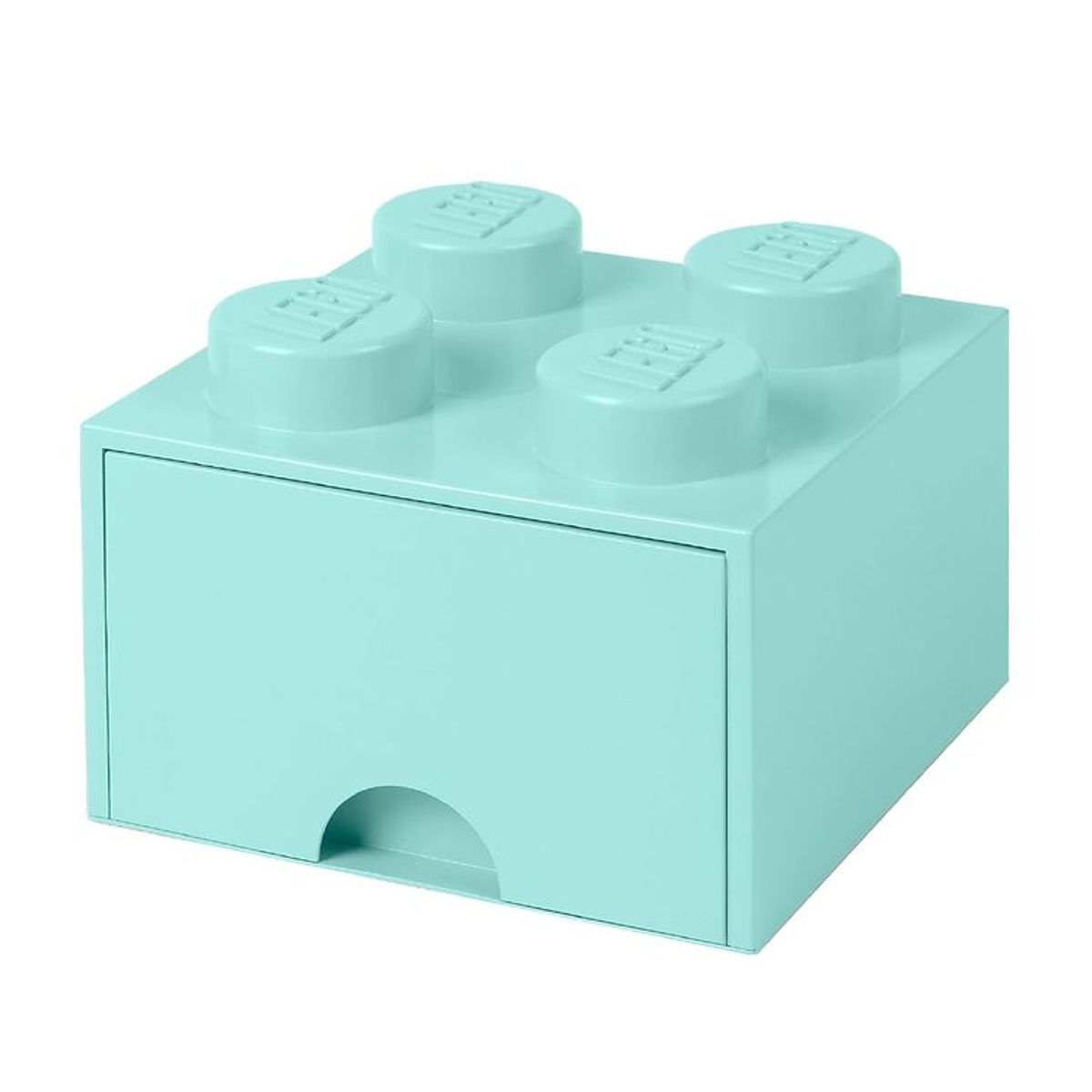 LEGO ® Storage Opbevaringsskuffe - 4 Knopper - 25x25x18 - Aquablå