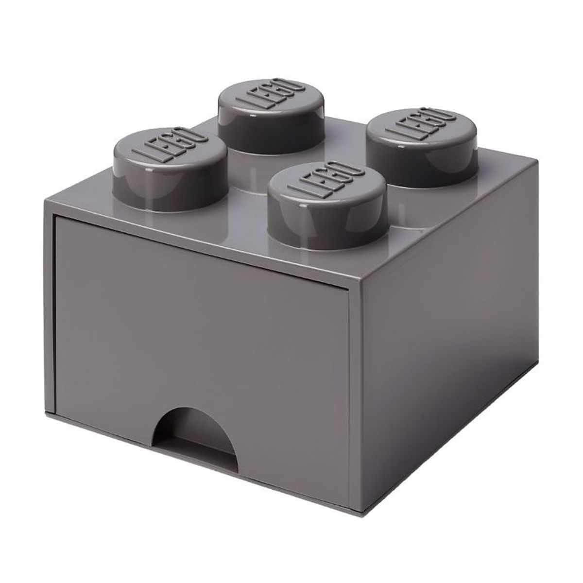 LEGO ® Storage Opbevaringsskuffe - 4 Knopper - 25x25x18 - Mørkegr