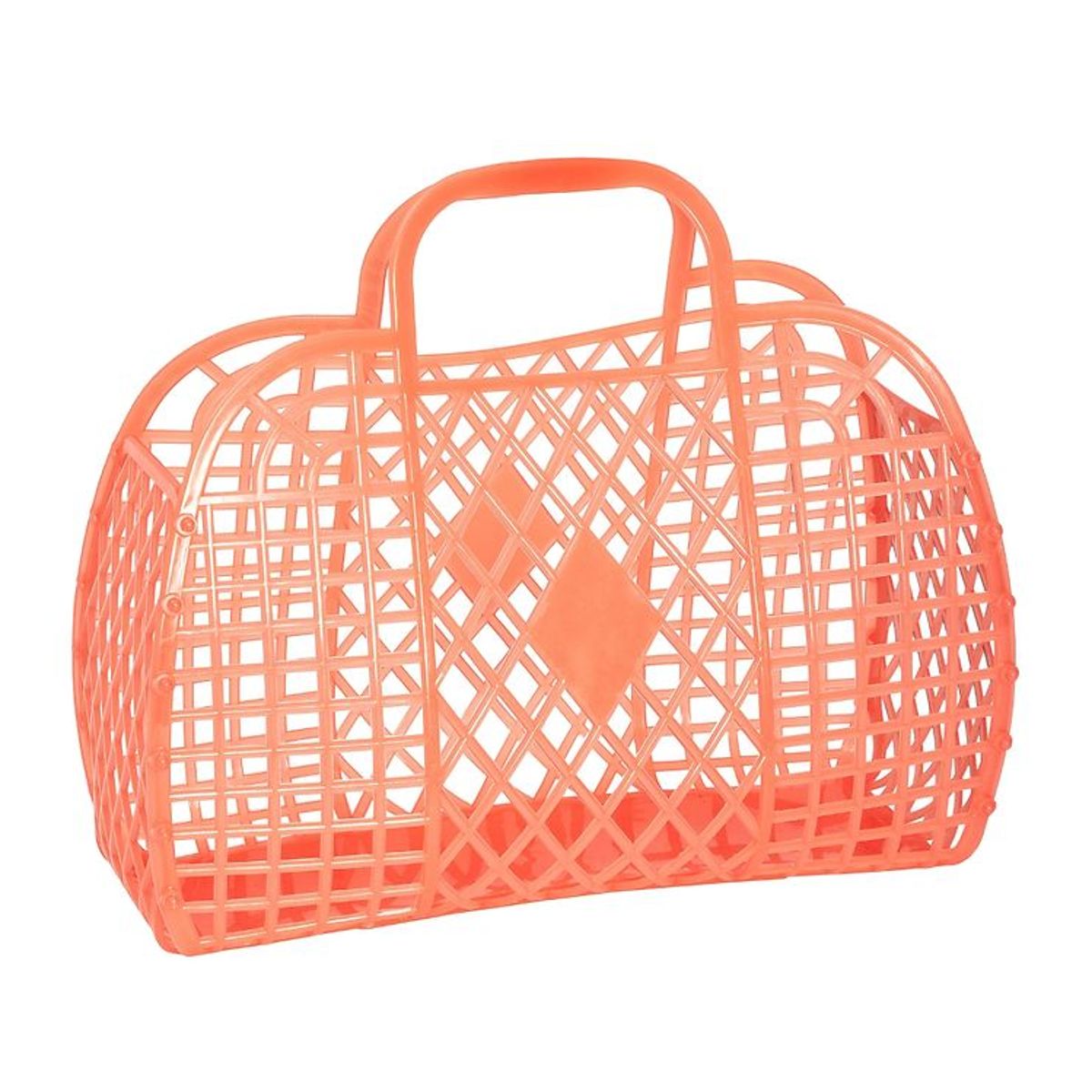 Sun Jellies Stor Foldekurv - Retro - Neon Orange