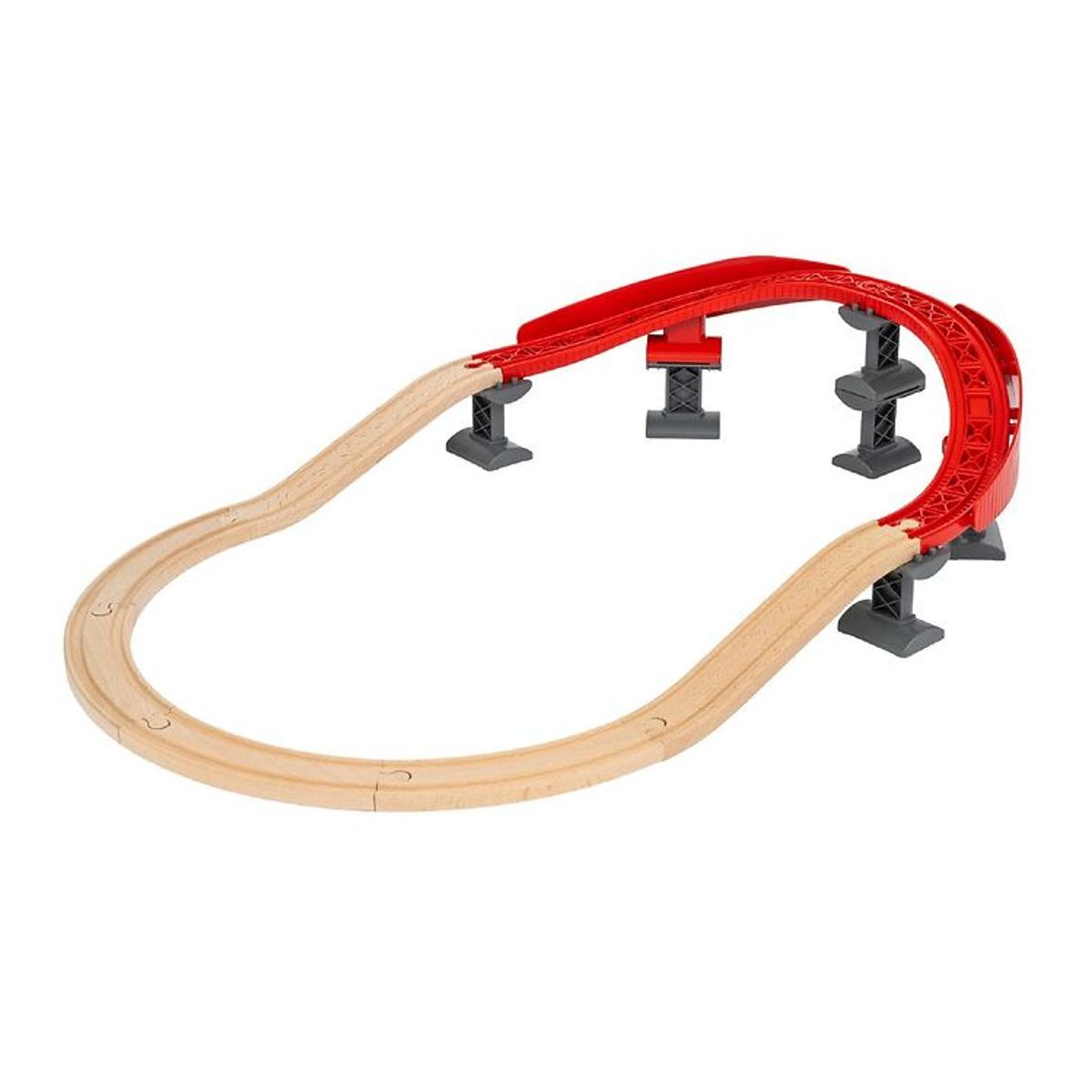 BRIO World Buede, Hævede Skinner - 17 Dele - Træ 33995