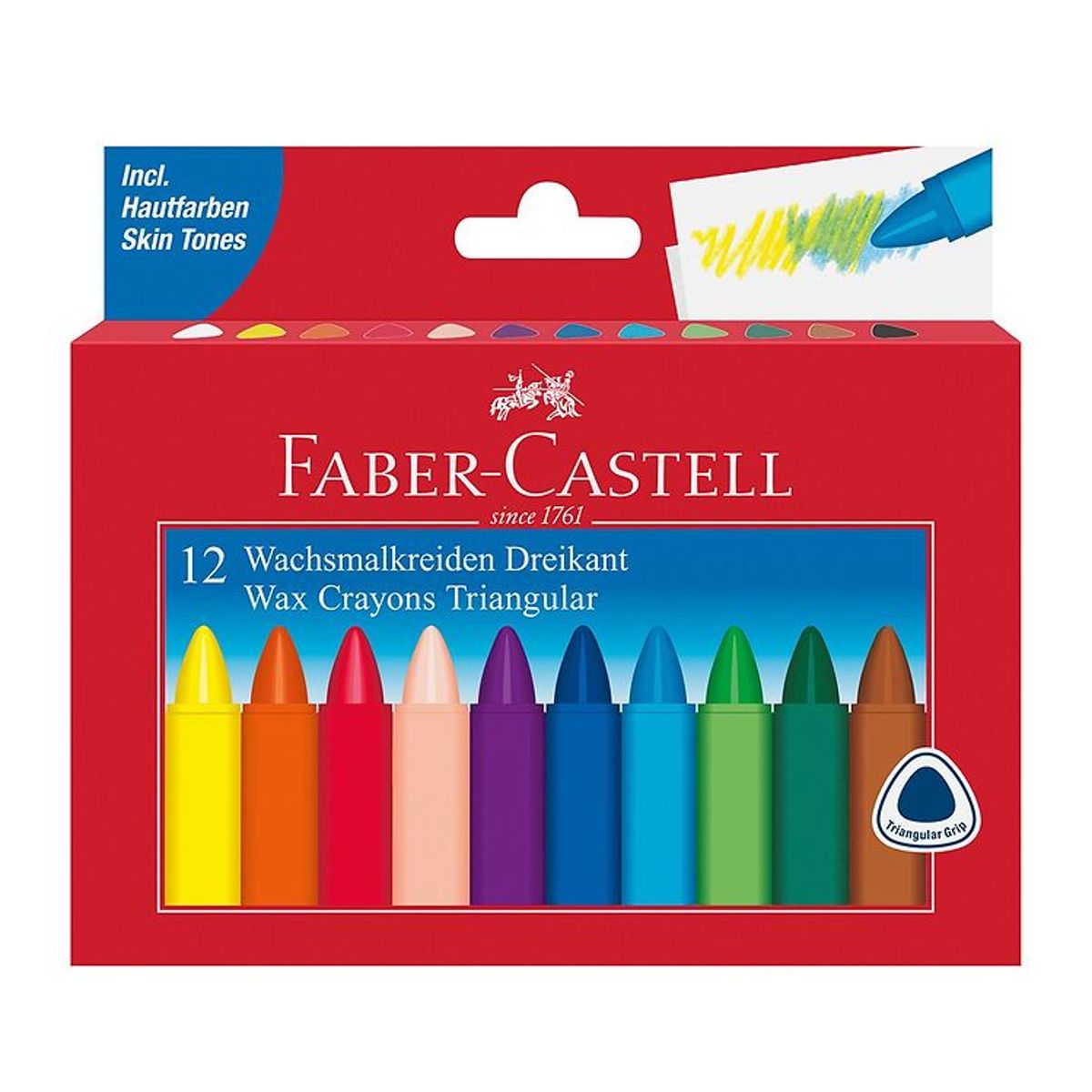 Faber-Castell Farvekridt - Trekantet - 12 stk - Multi