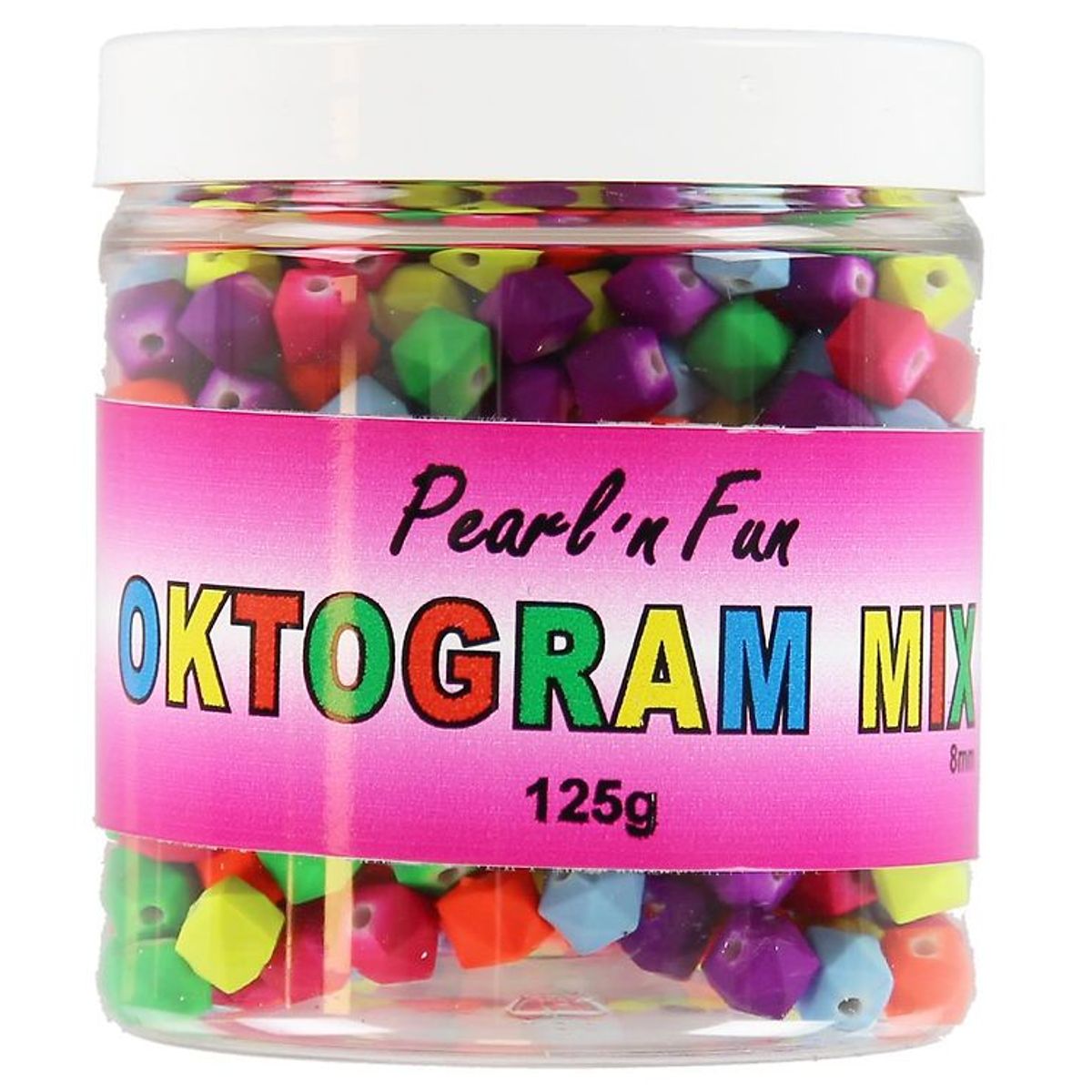 Pearl'n Fun Perler - Oktogram - 125 gram - Neon