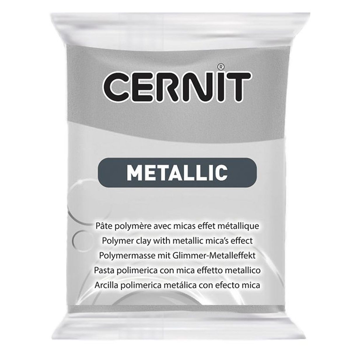 Cernit Polymer Ler - Metallic - Sølv