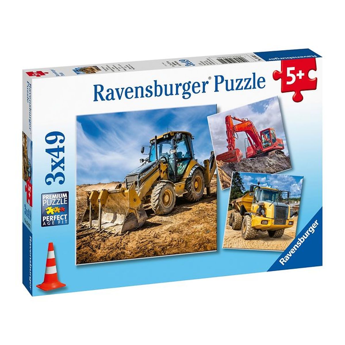 Ravensburger Puslespil - 3x49 Brikker - Digger at Work