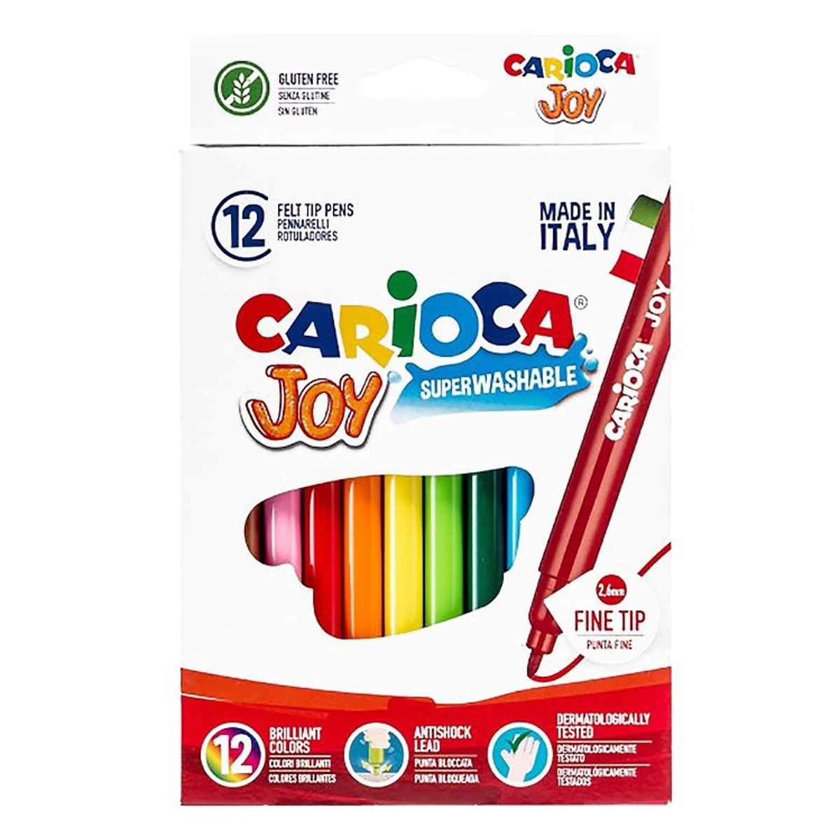 Carioca Fine Tip Tuscher - 12 stk - Multifarvet