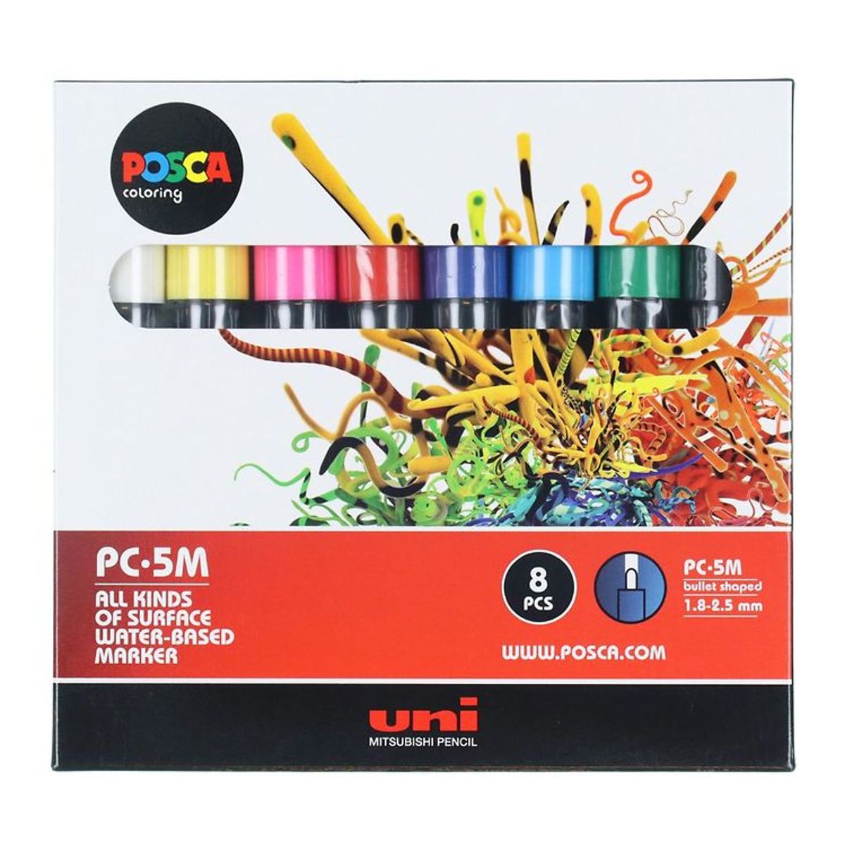 Posca Tuscher - PC-5M - 8 stk - Multifarvet