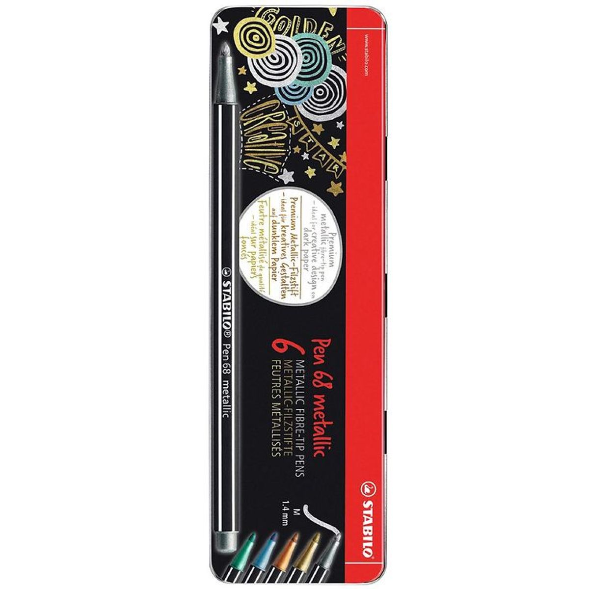 Stabilo Tuscher - Pen 68 - 6 stk. - Metallic m. Etui