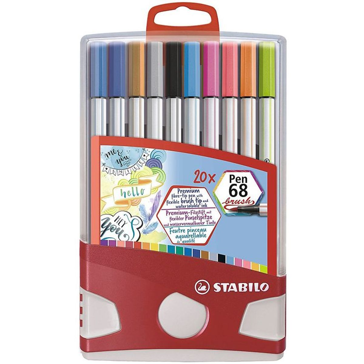 Stabilo Tuscher - Pen 68 Brush - 20 stk. - Multifarvet