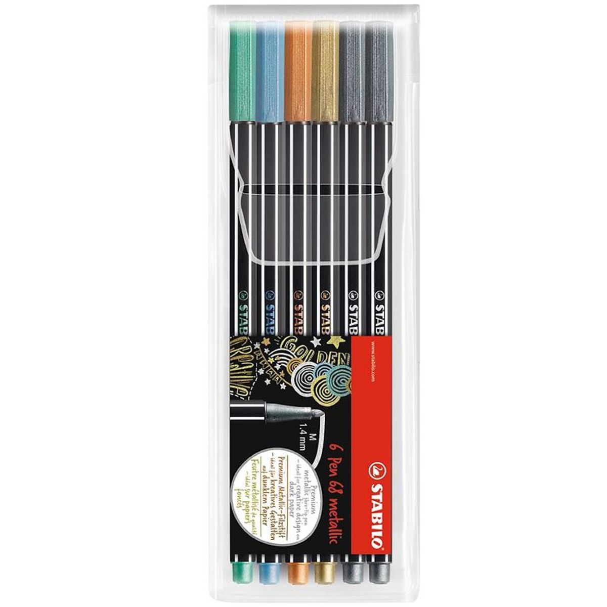 Stabilo Tuscher - Pen 68 - 6 stk. - Metallic