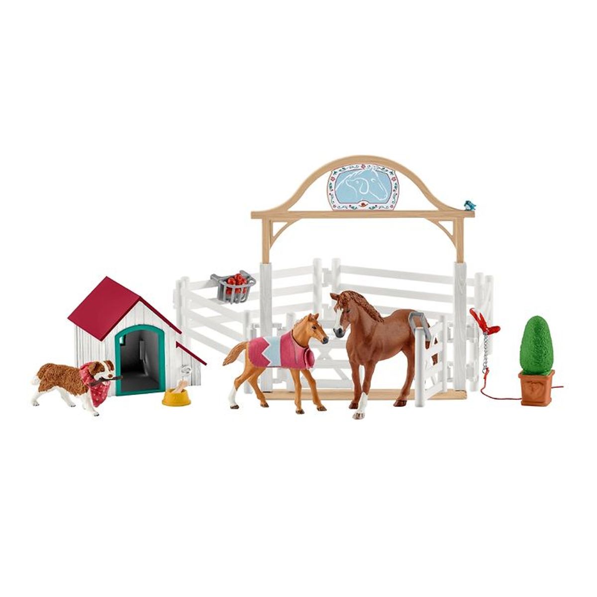 Schleich Horse Club - 64 cm - Hannahs Gæstehest m. Hund 42458