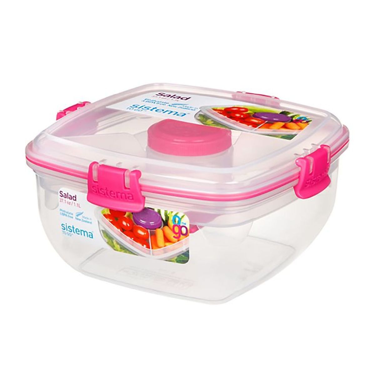 Sistema Madkasse m. Tilbehør - Salad - 1,1 l - Pink