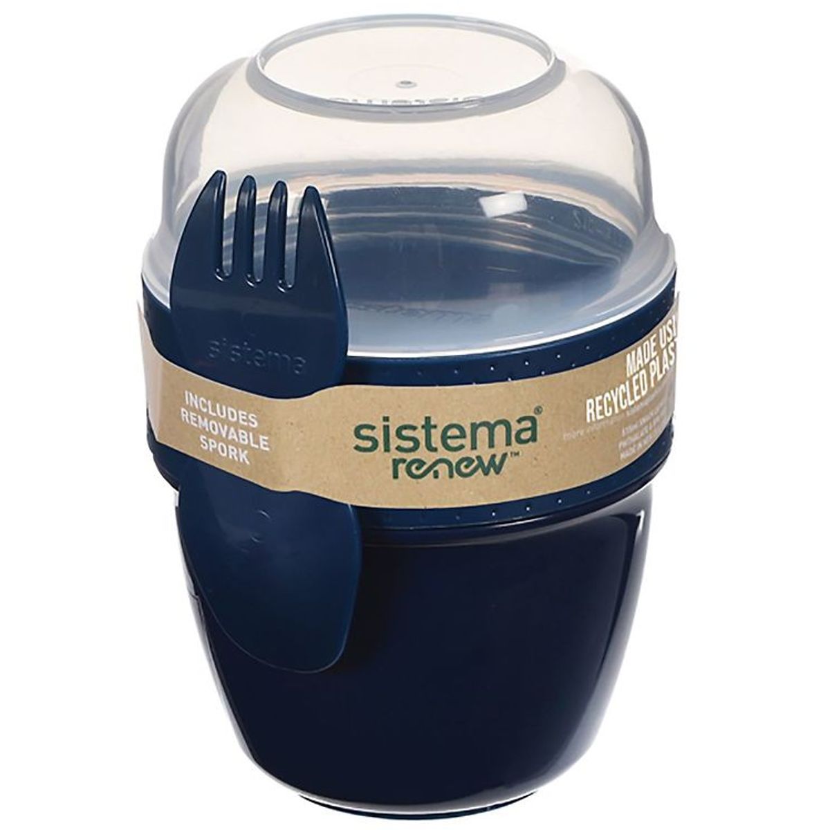 Sistema Madkasse m. Bestik - Snack Capsule Renew - 515 ml - Navy