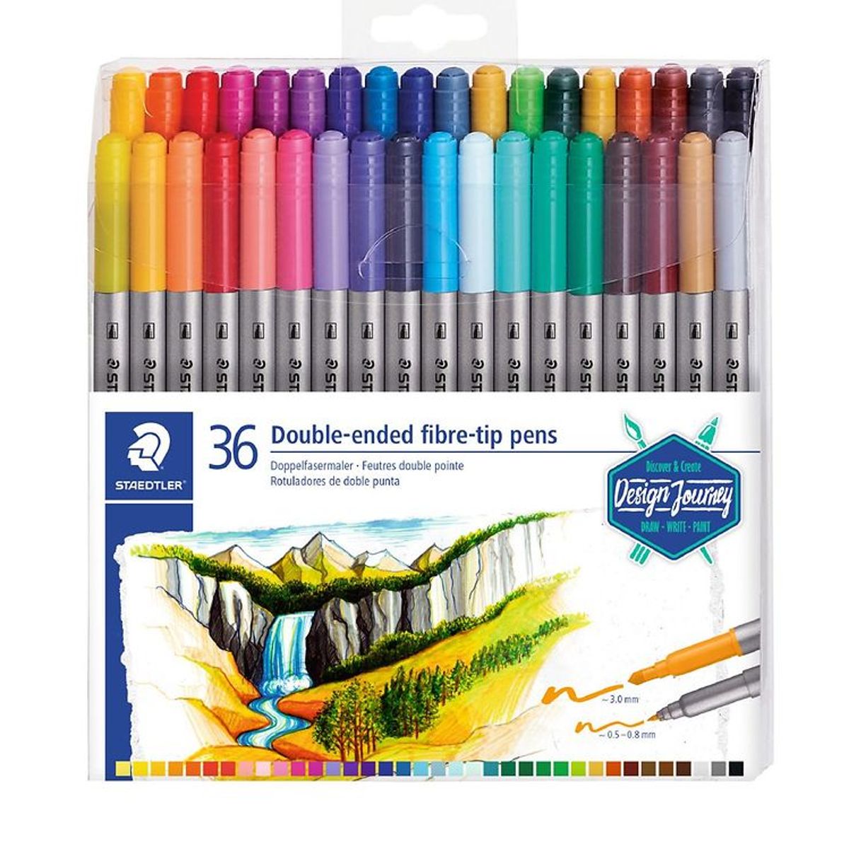 Staedtler Tuscher - 36 stk. - Dobbelt Fiberpenne