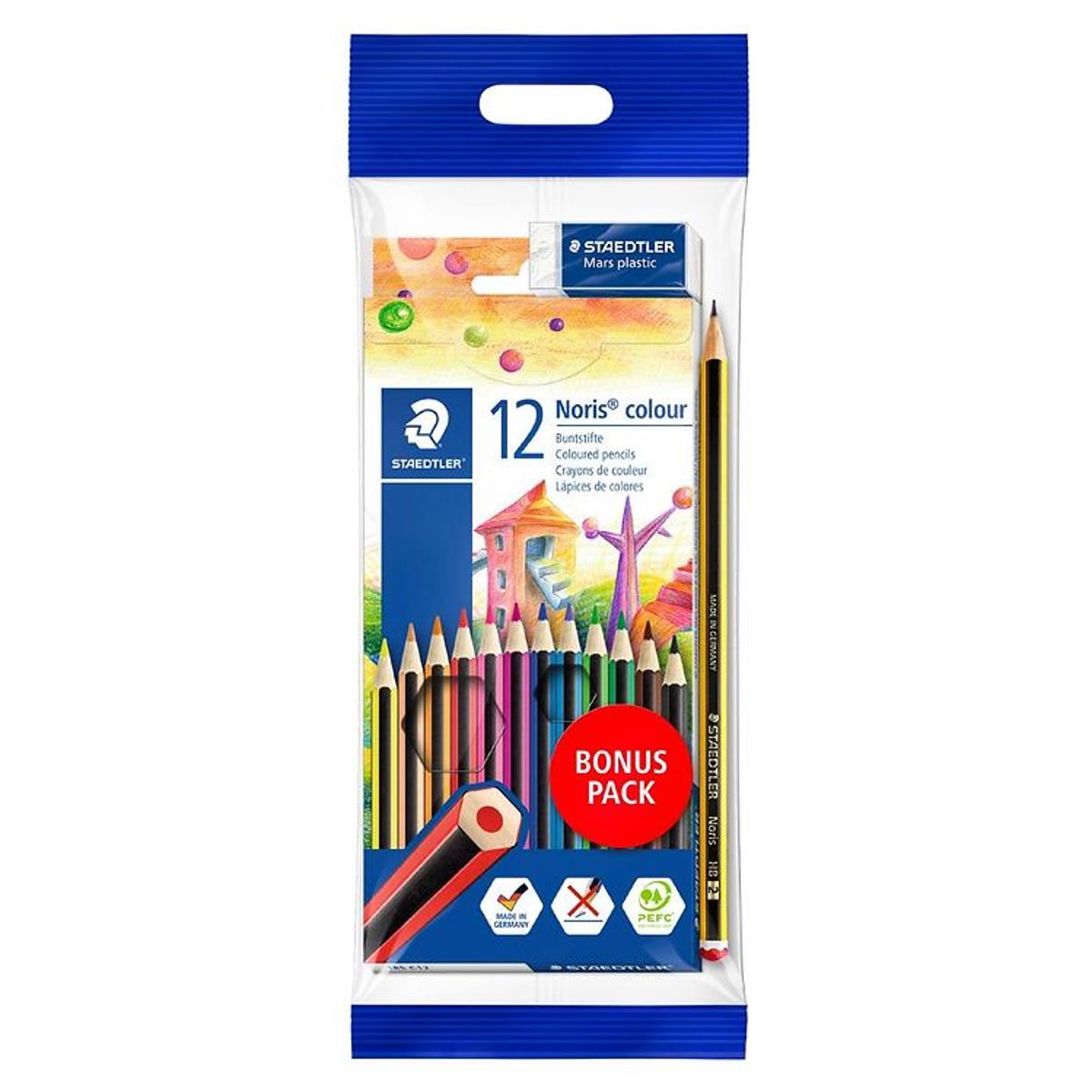 Staedtler Farveblyanter - Noris Colour Bonus Pack - 12 stk m. Ti