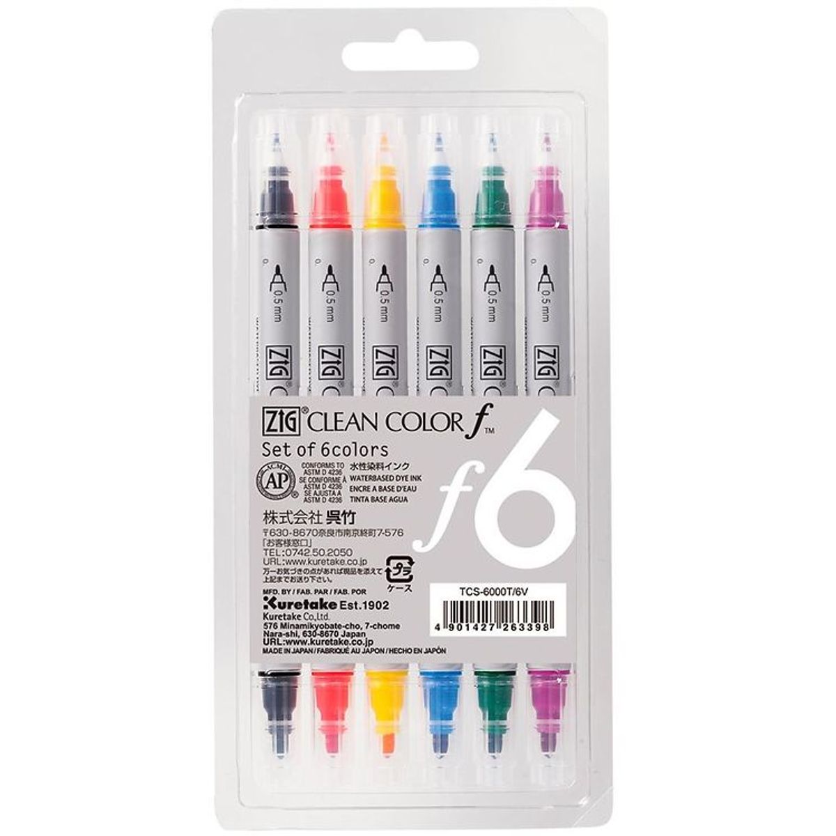 Zig Tuscher - Clean Color Pen - 6 stk