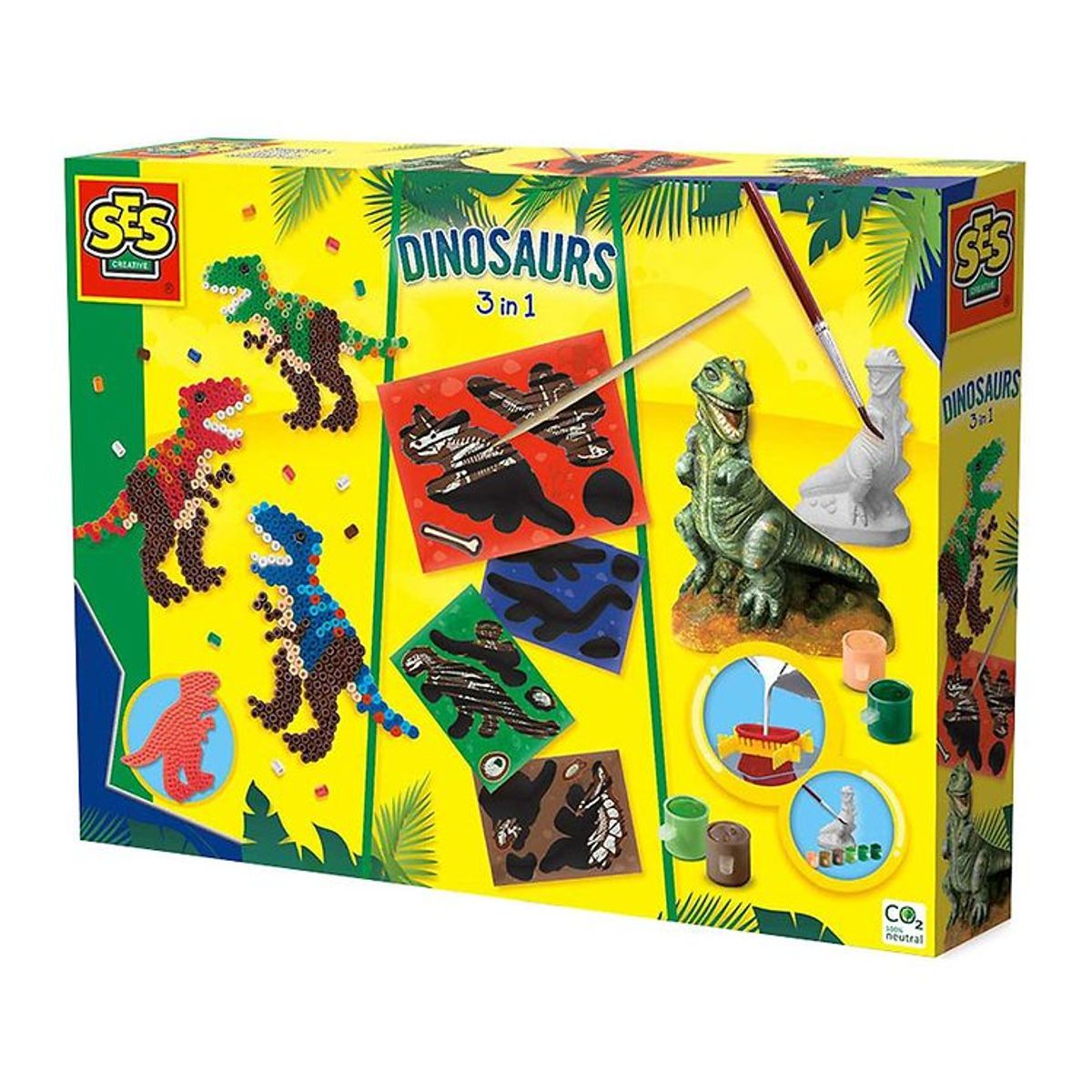 SES Creative Kreasæt - Dinosaurs - 3i1