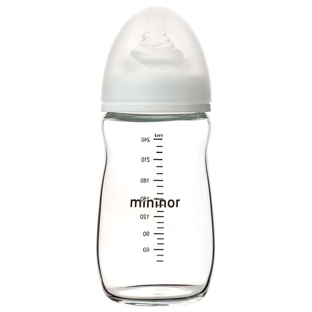 Mininor Sutteflaske - Glas - 240 ml - Hvid