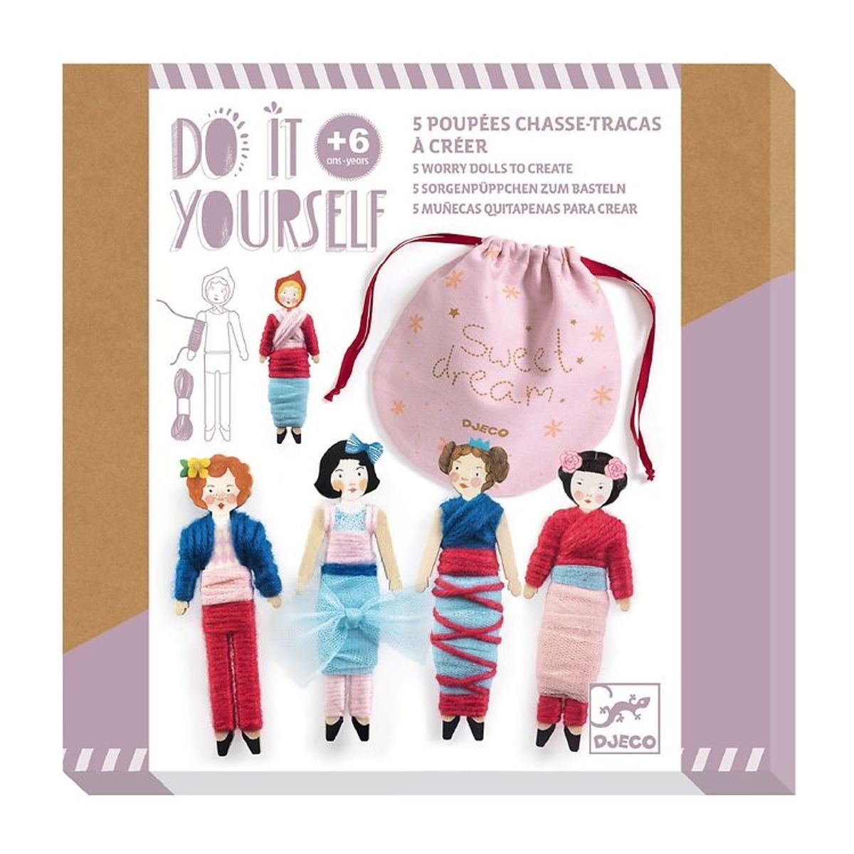 Djeco Kreasæt - Worry Dolls DIY - Sweet Night