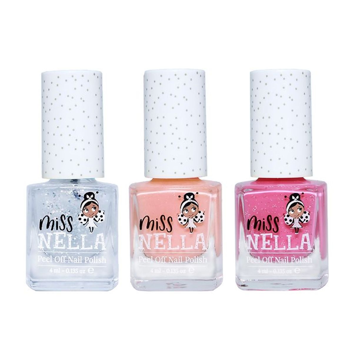 Miss Nella Neglelak - 3-pak - Peach Slushie/Confetti Clouds/Wate