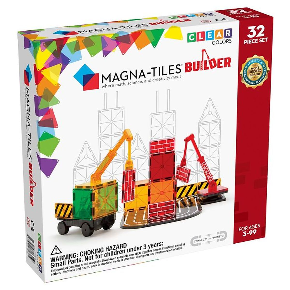 Magna-Tiles Magnetsæt - 32 Dele - Builder