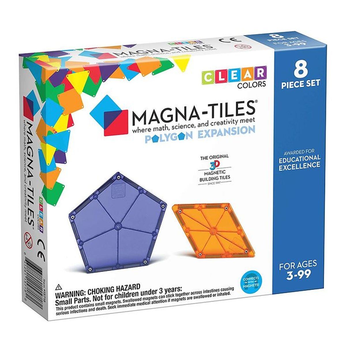 Magna-Tiles Magnet-udvidelsessæt - 8 Dele - Sekskanter