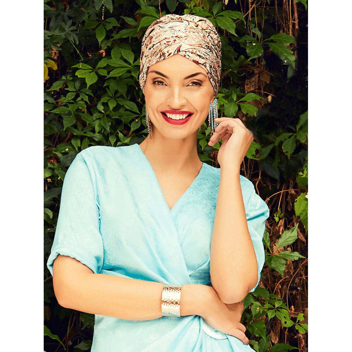 Sapphire Turban | Oriental Rose Paisley