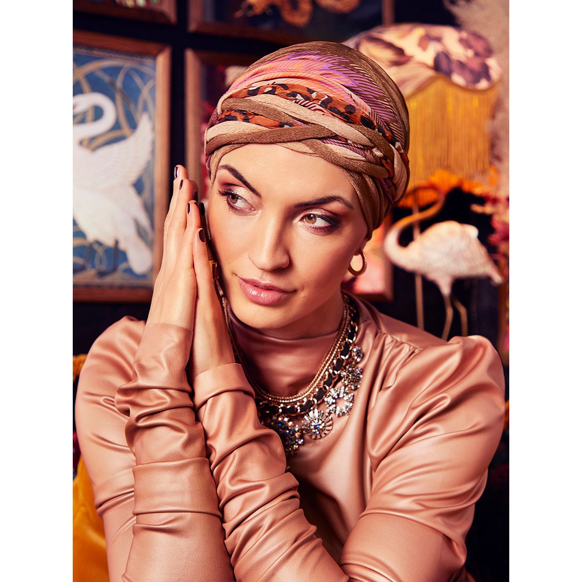 Scarlett Turban Set | Caramel & Bohemian Mix