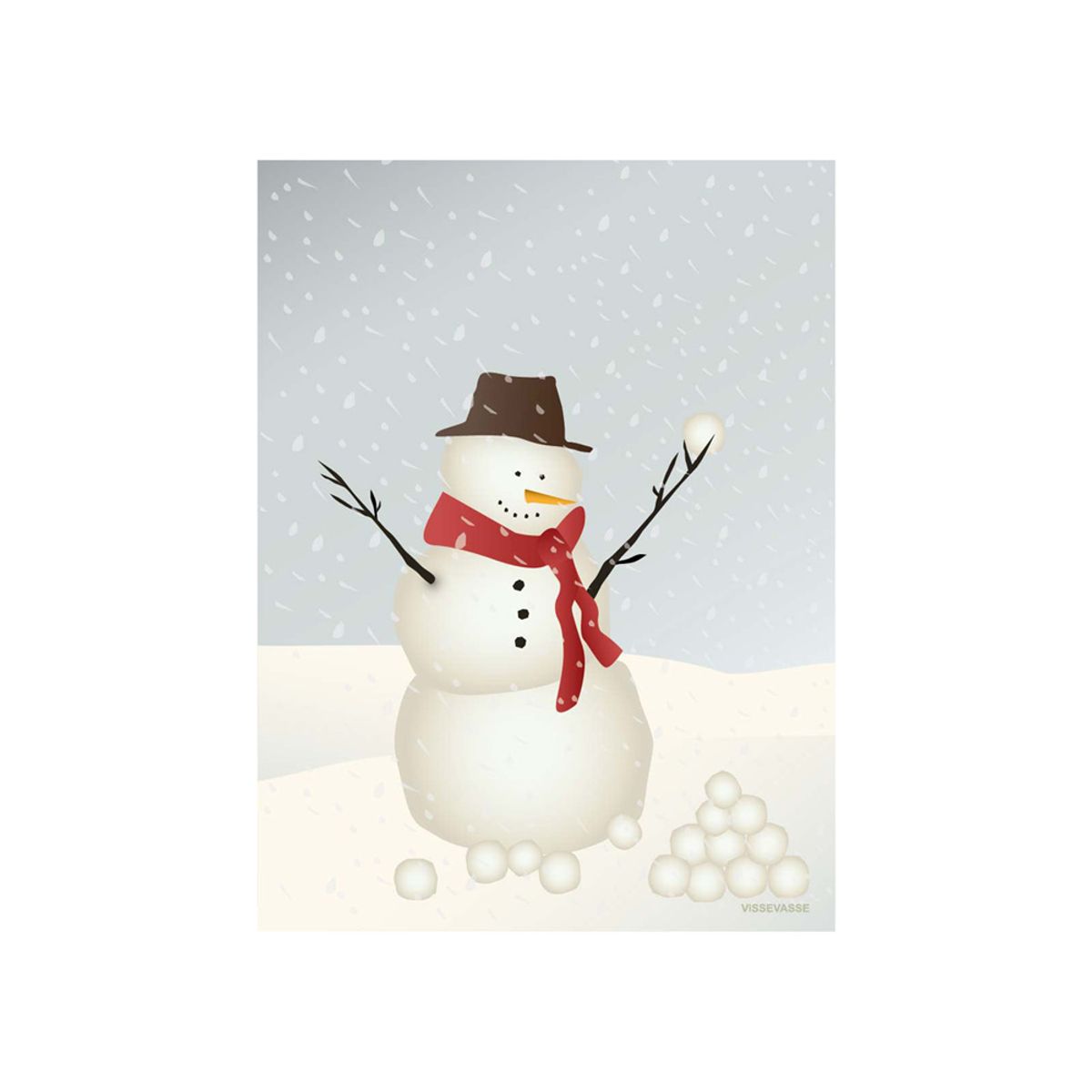 Snowman kort (One size)