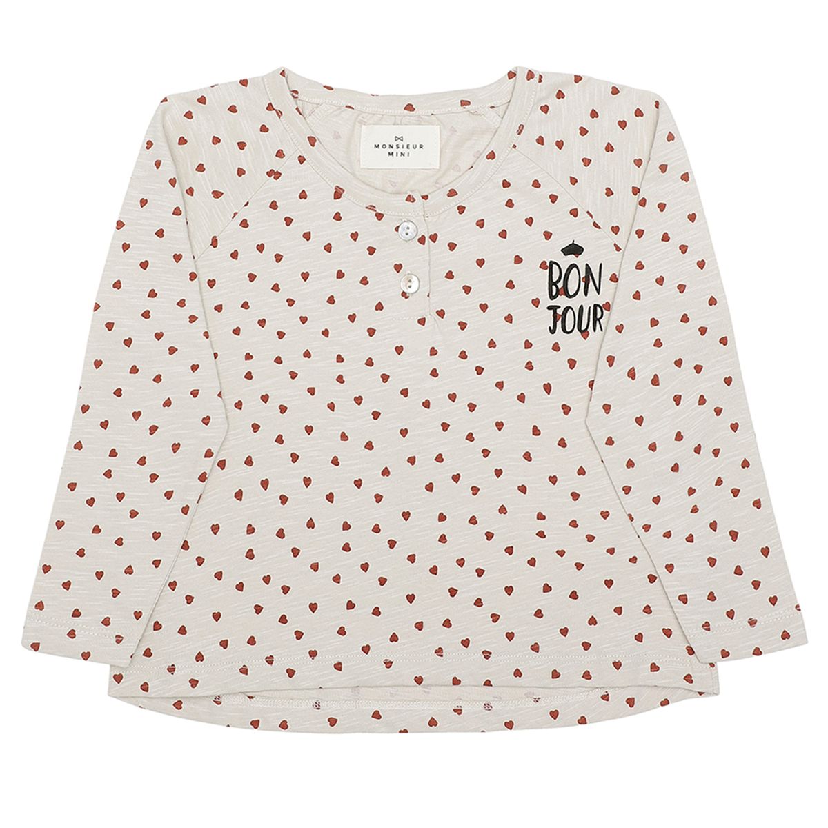 Organic Hearts bluse (5-6 år)