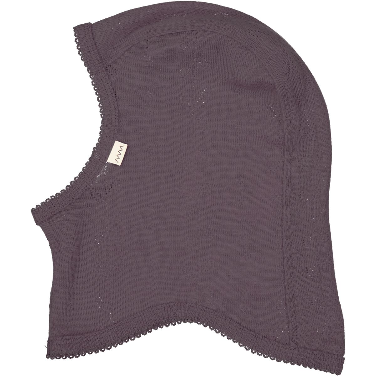 Plum merino uld elefanthue (2 år/92 cm)