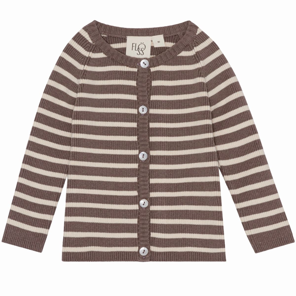 Flye stribet rib cardigan (4 år/104 cm)