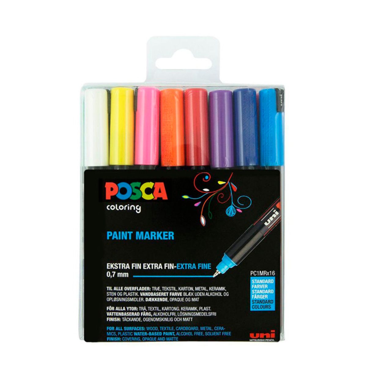 Uni Posca / PC-1MRx16 / Std. farver / Ex...