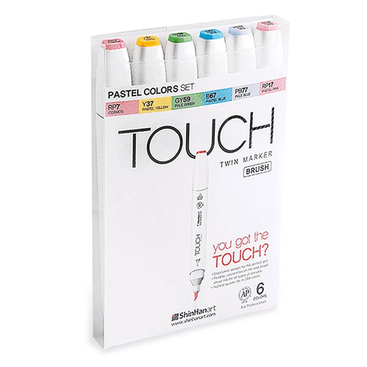 Touch Twin Marker Brush - sæt m/6 populæ...