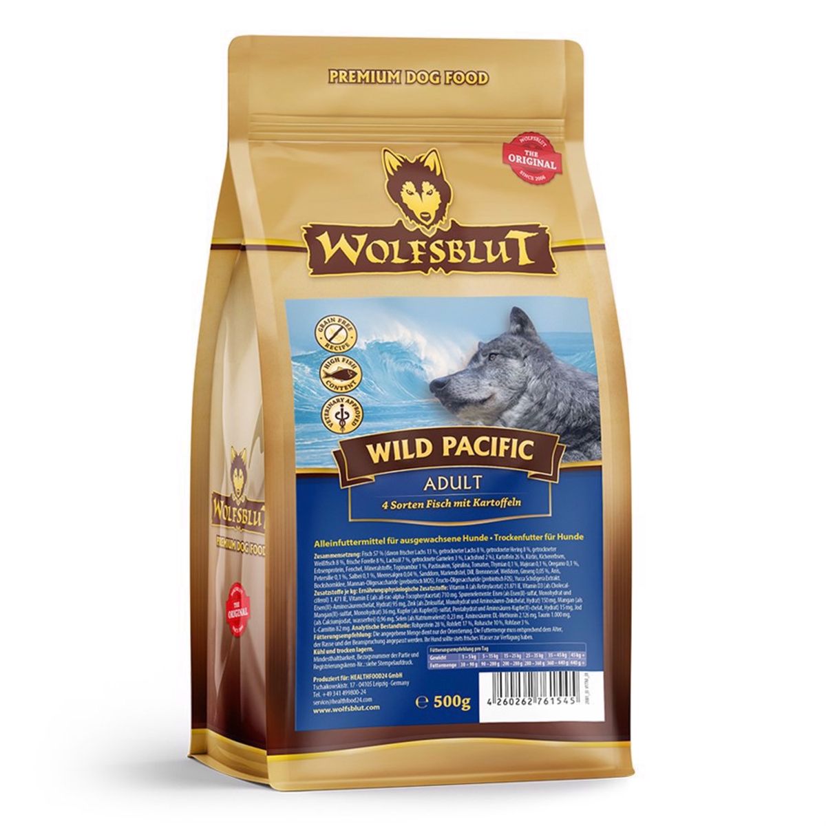 WolfsBlut Wild Pacific Adult med fisk, 400g