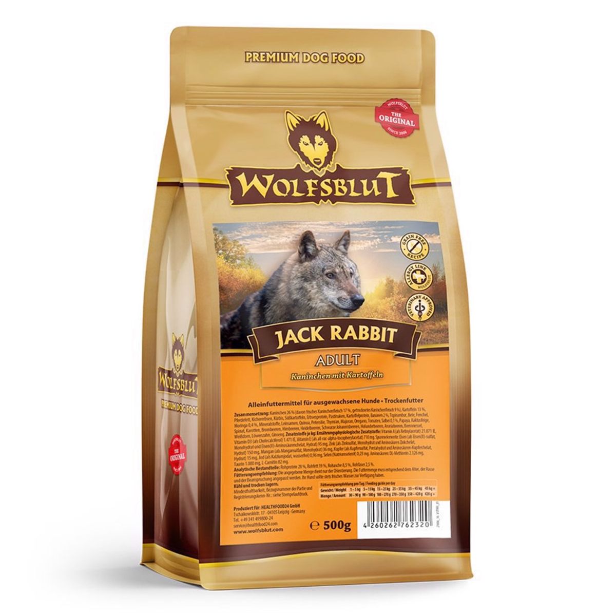 WolfsBlut Jack Rabbit Adult med kanin, 400g