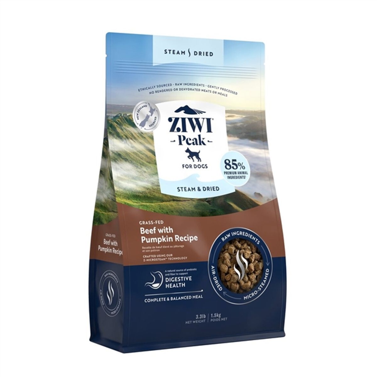 Ziwipeak Dog Steam & Dried, Beef, 1.5 kg