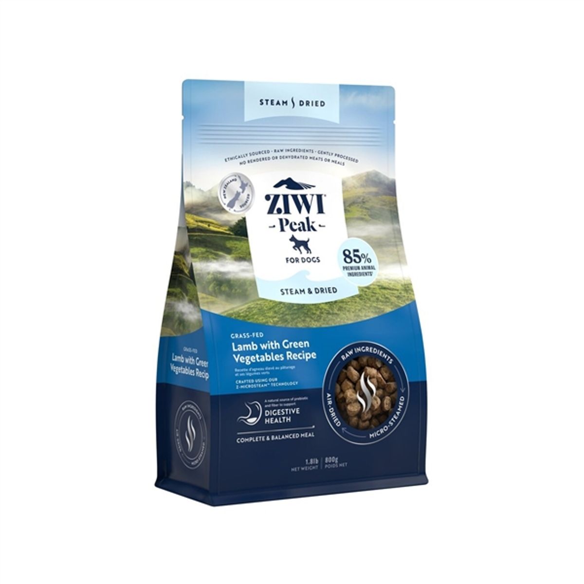 Ziwipeak Dog Steam & Dried, Lamb, 800g