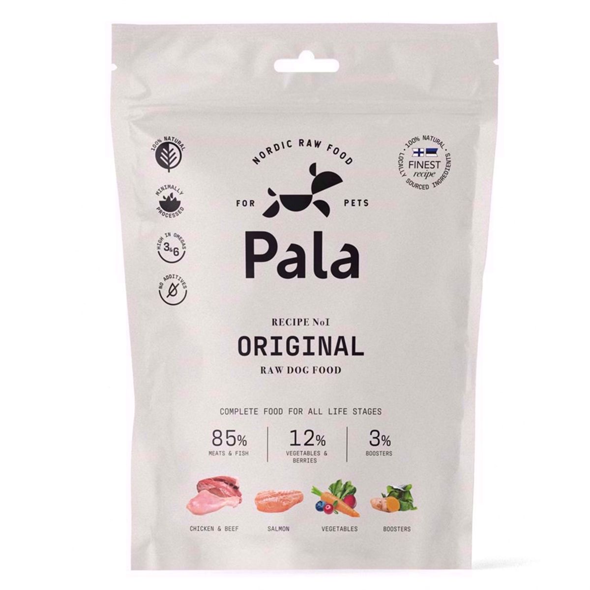 Pala Raw Dog Food Original (kylling/laks/okse), 400g