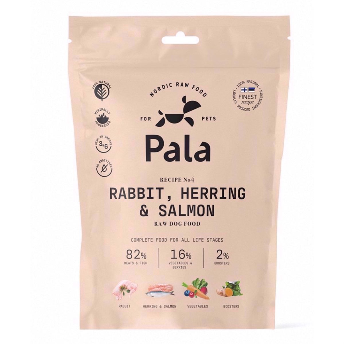 Pala Raw Dog Food Rabbit, Hering & Salmon, 400g