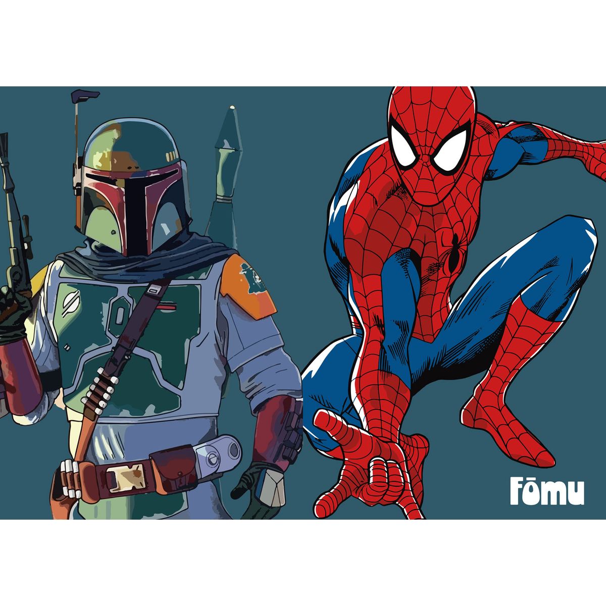 Boba fett og Spiderman af Fōmu Illustrations