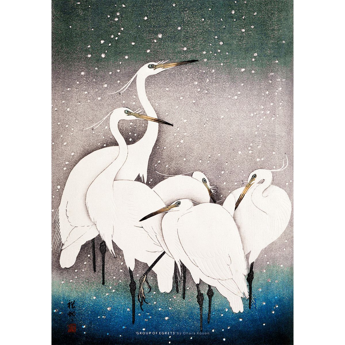 Group of Egrets af Plakatwerket