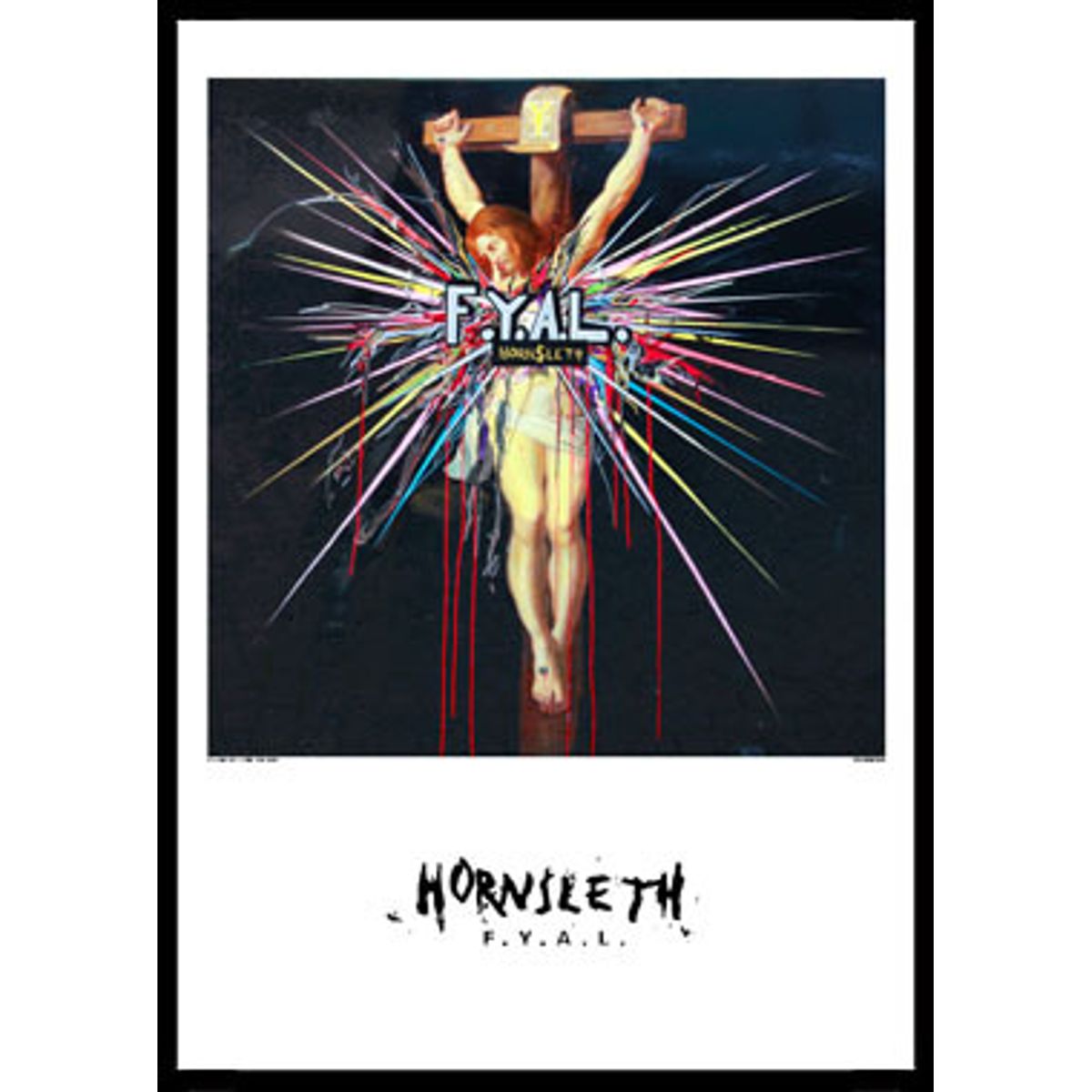 FYAL Jesus af Hornsleth, Print i glas og ramme, 50x70 cm