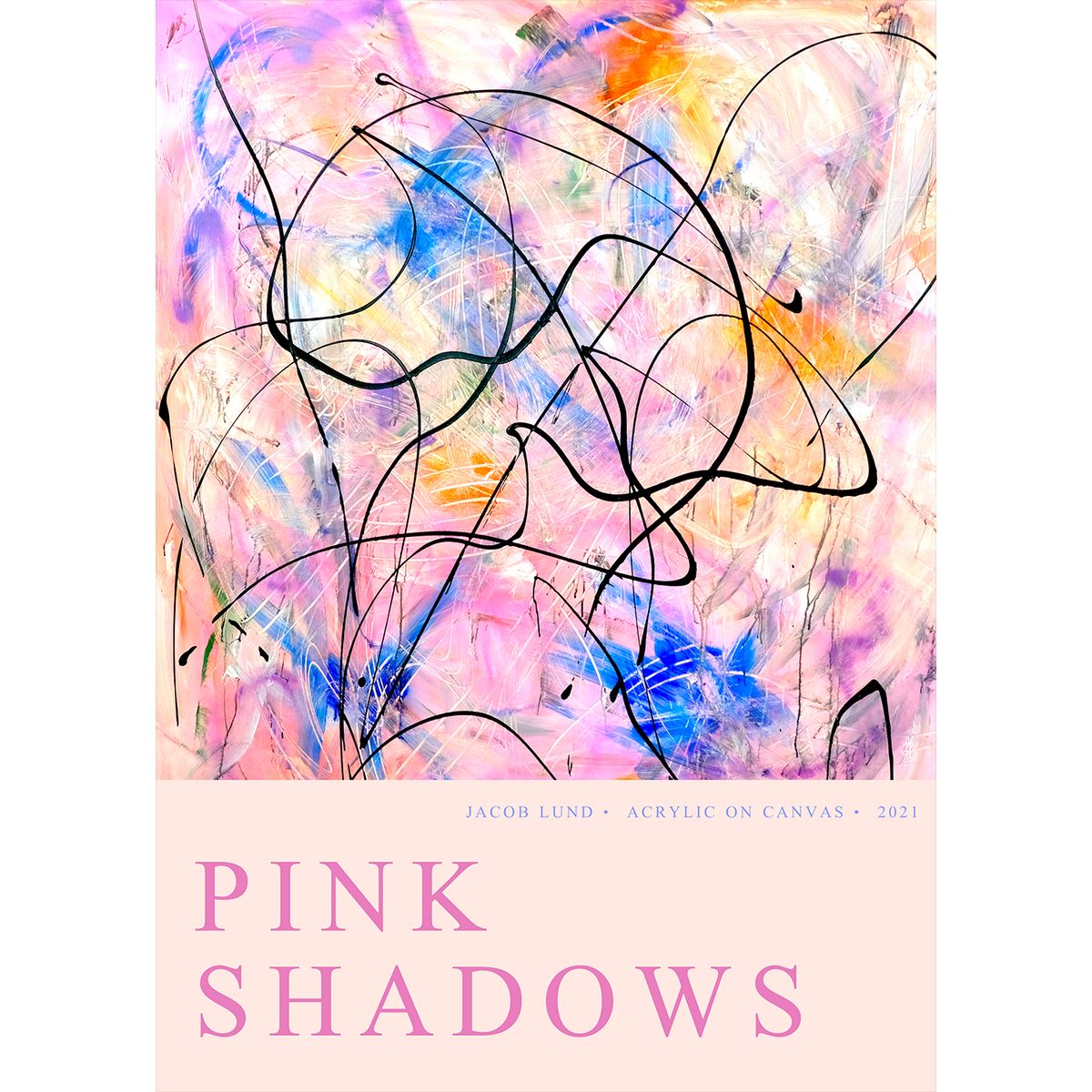 Pink Shadows poster af Jacob Lund Art