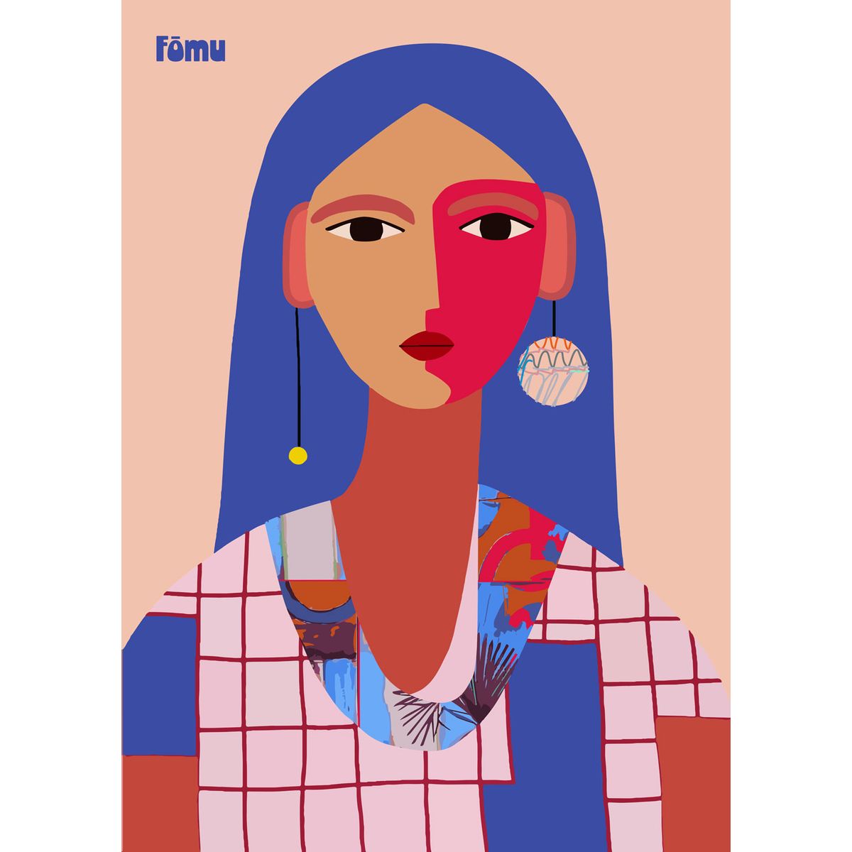 Woman blue hair af Fōmu Illustrations