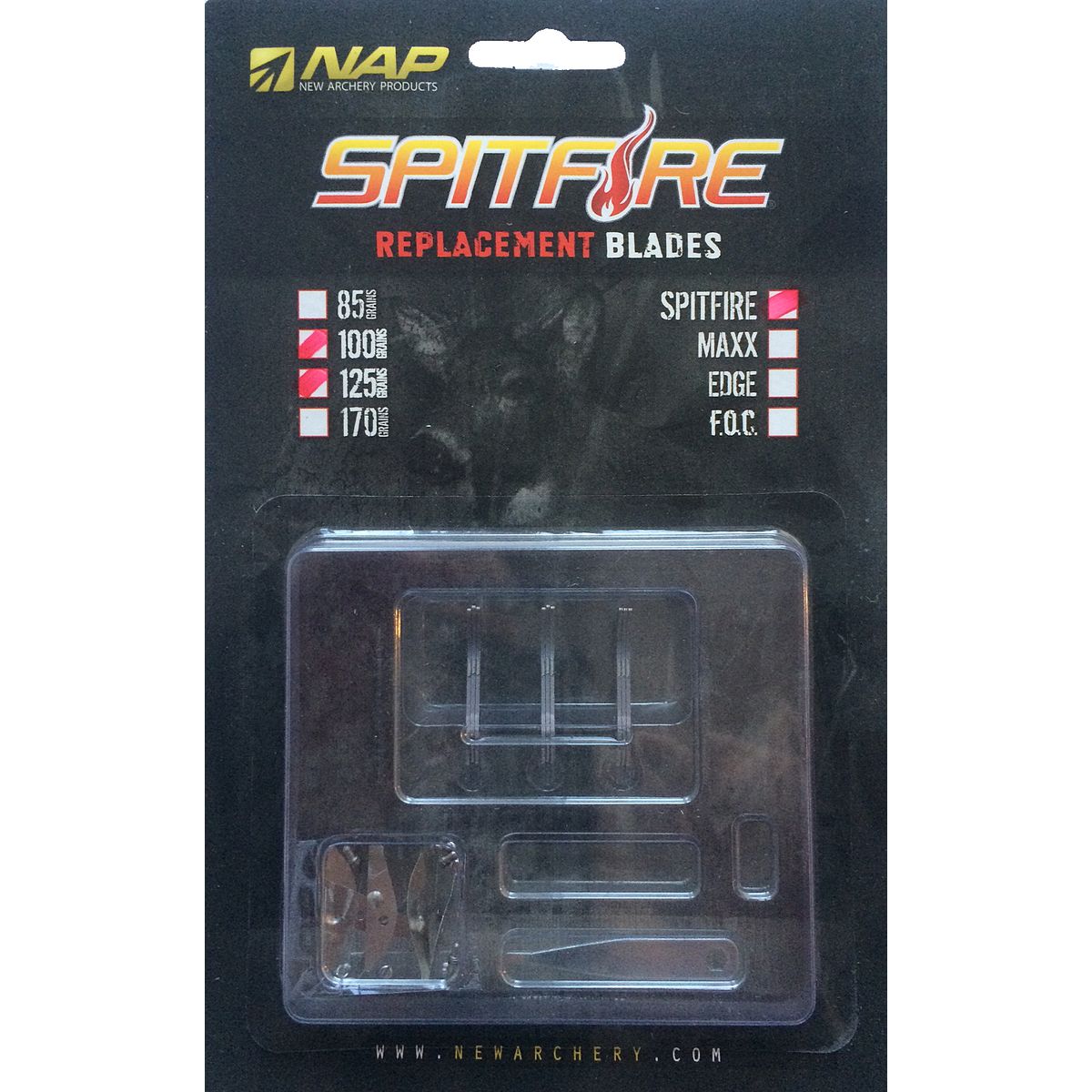 NAP Spitfire ekstra blade 100-125 grains 9 stk