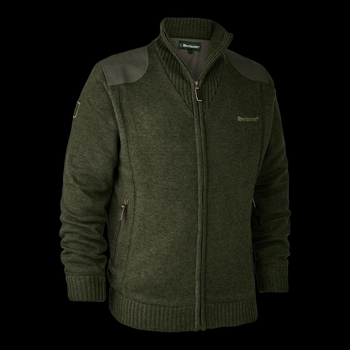 Deerhunter Carlisle Strik Cardigan med stormliner Green Melange L