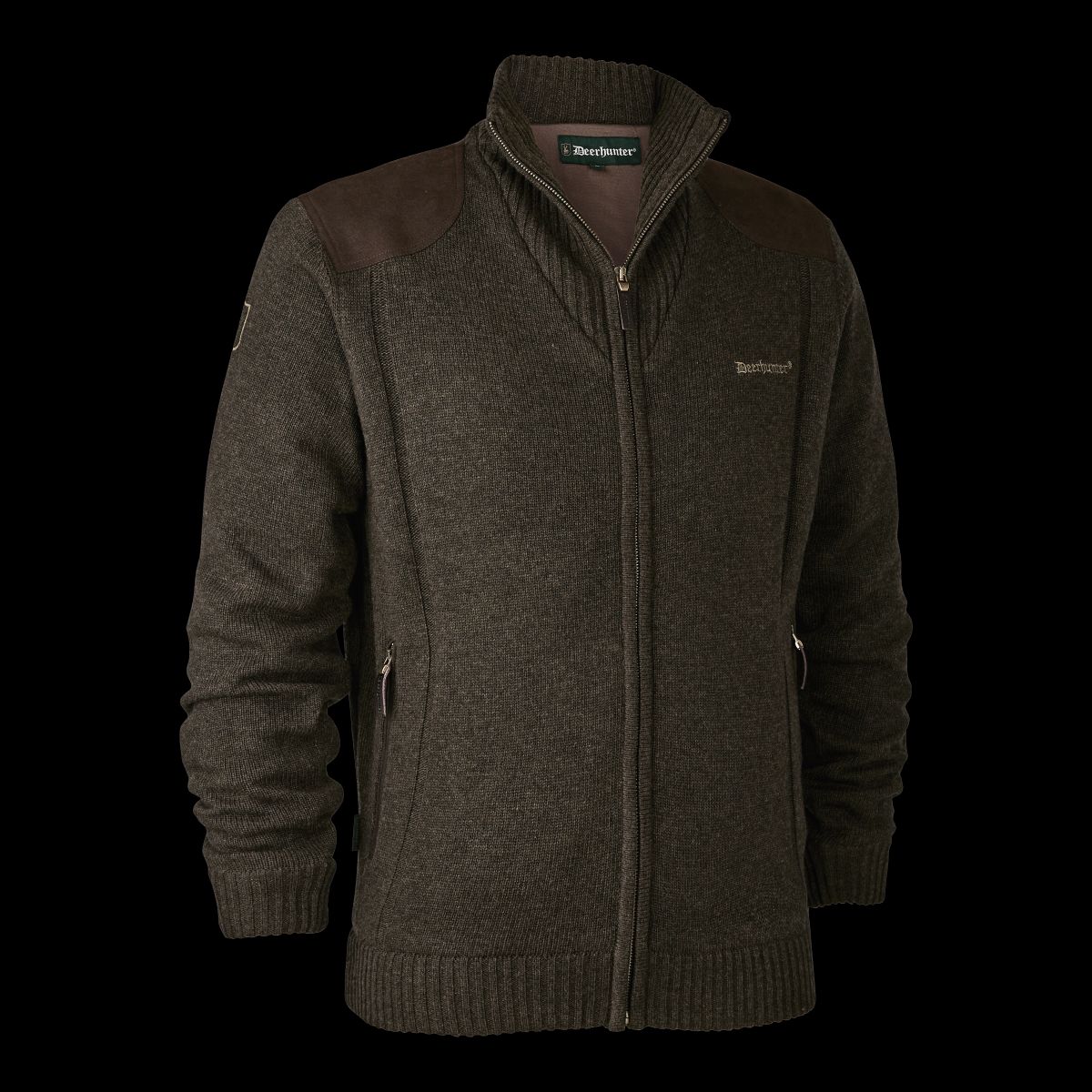 Deerhunter Carlisle Strik Cardigan med stormliner Dark Elm 3XL