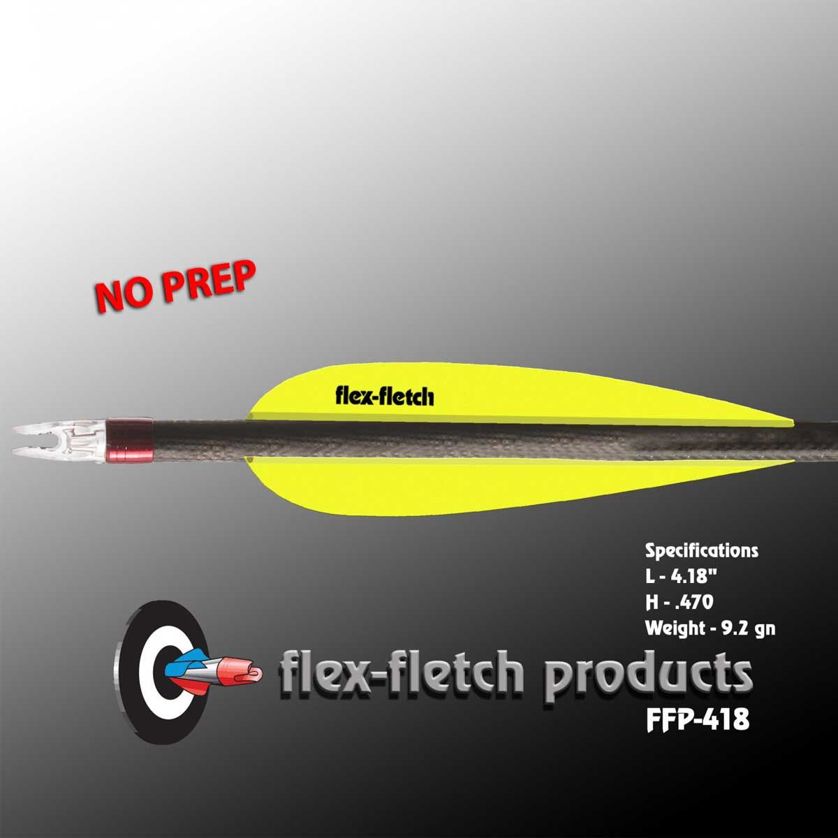 Flex Fletch faner 418 No Prep parabol -Sort