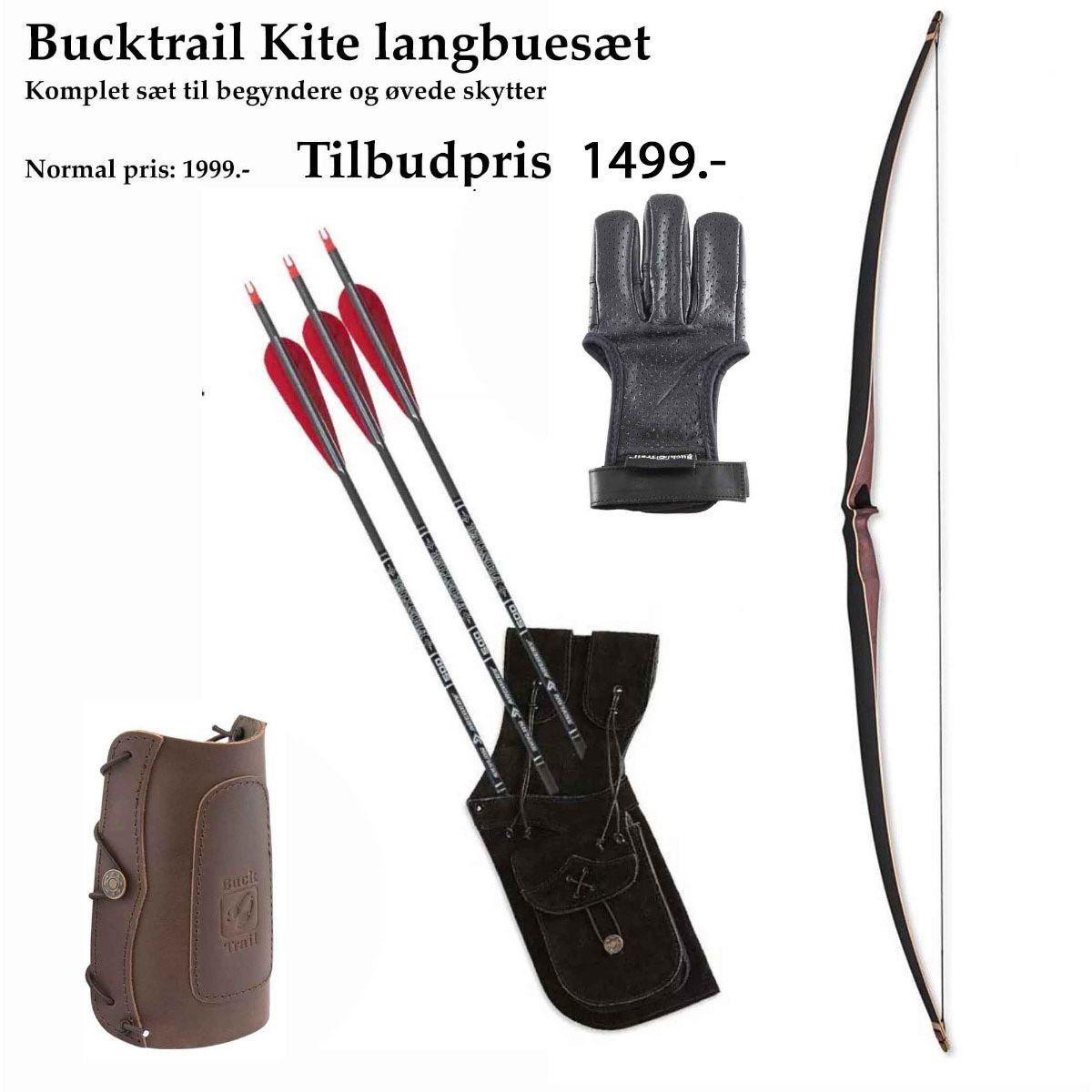 Buck Trail Kite langbue 66" -RH-50 pund