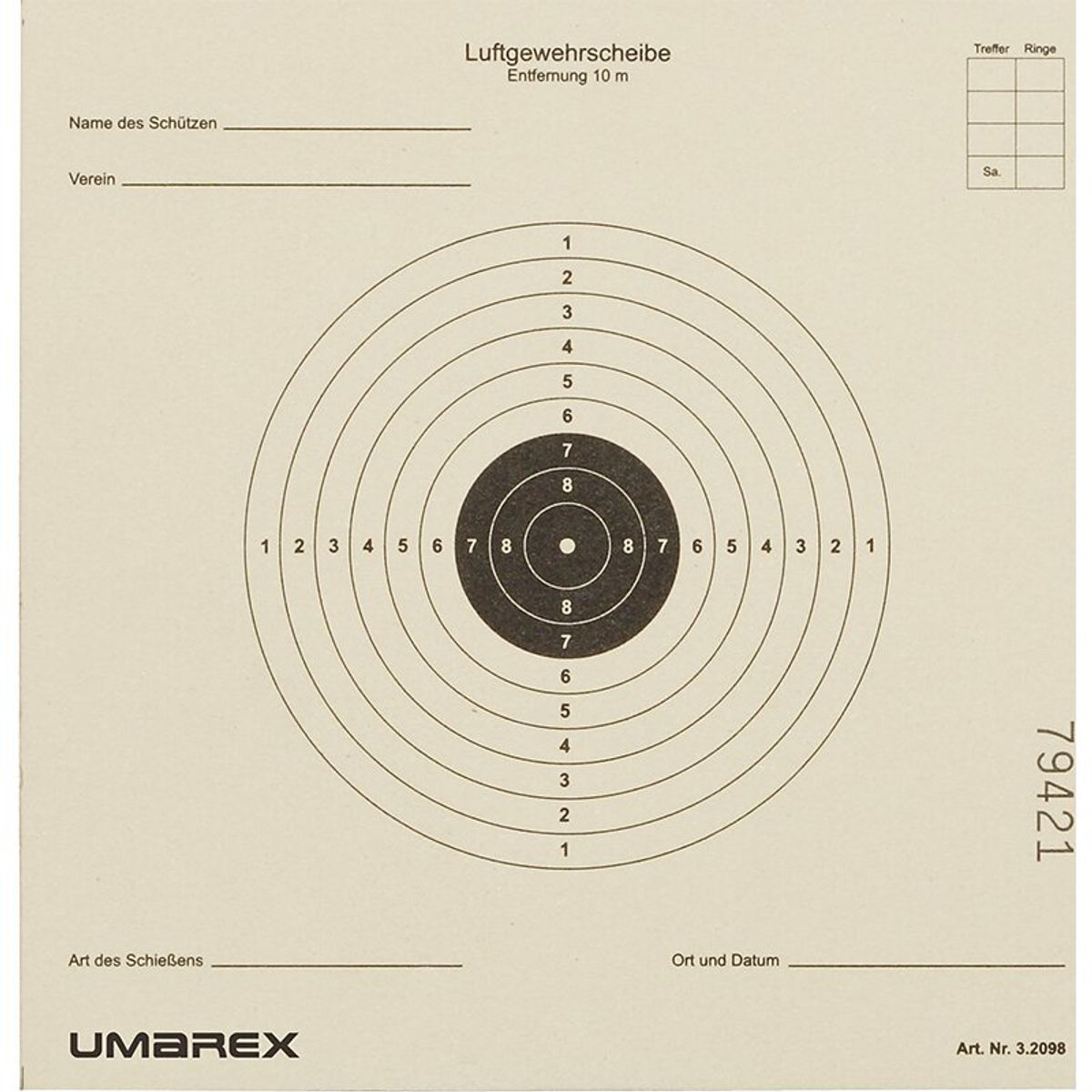 Umarex luftgevær skydeskiver 14 x 14 cm 100 stk